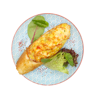 Горячий бутерброд с сыром и ветчиной